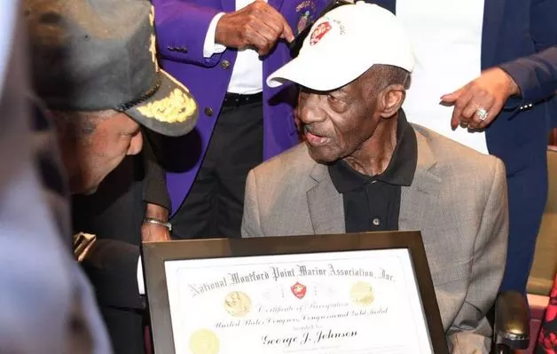 101-year-old Vet Receives Medal for Being One of the 1st Black Marines