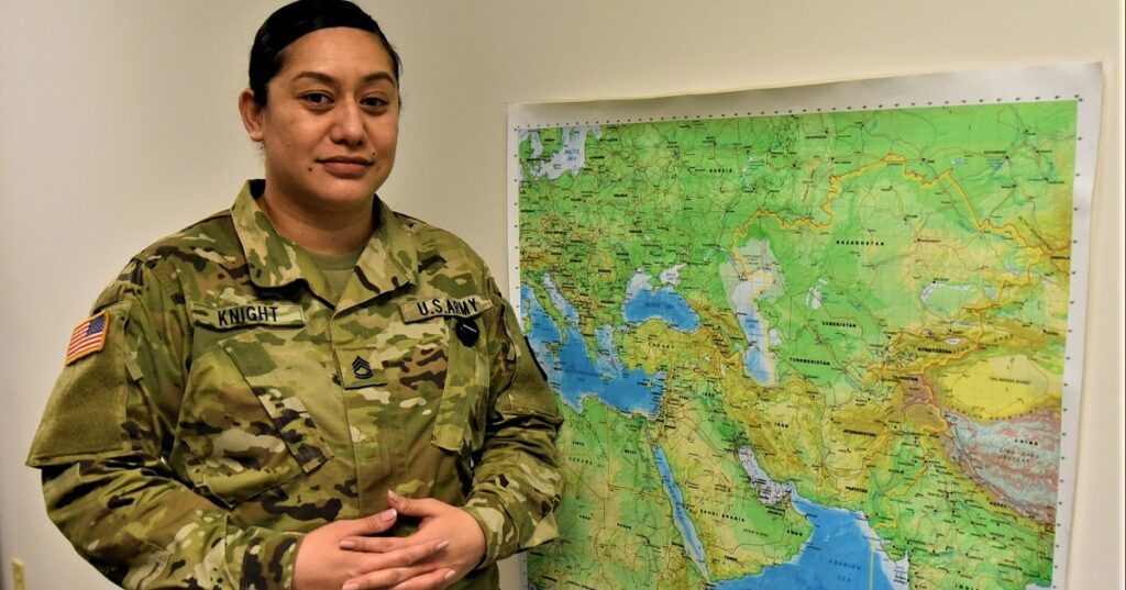 Sgt. 1st Class Lisa Tavai Knight, U.S. Army geospatial engineer.