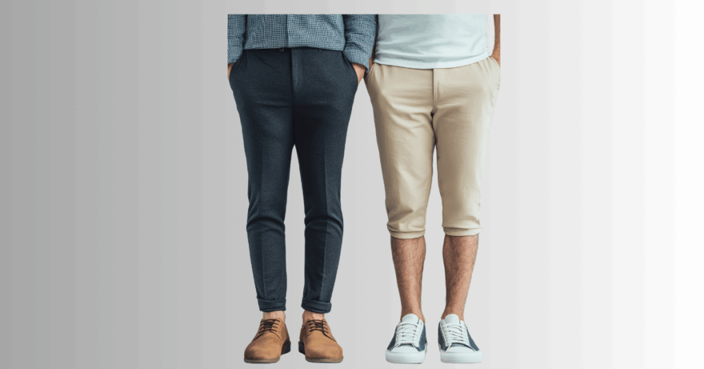 side by side of man in business and athletic dress