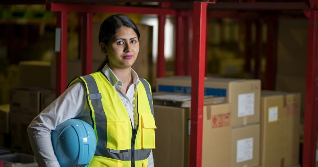 female warehouse worker