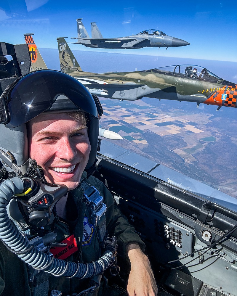 Flying backseat in an F-15D with the 173rd Fighter Wing, Kingsley Field, OR.